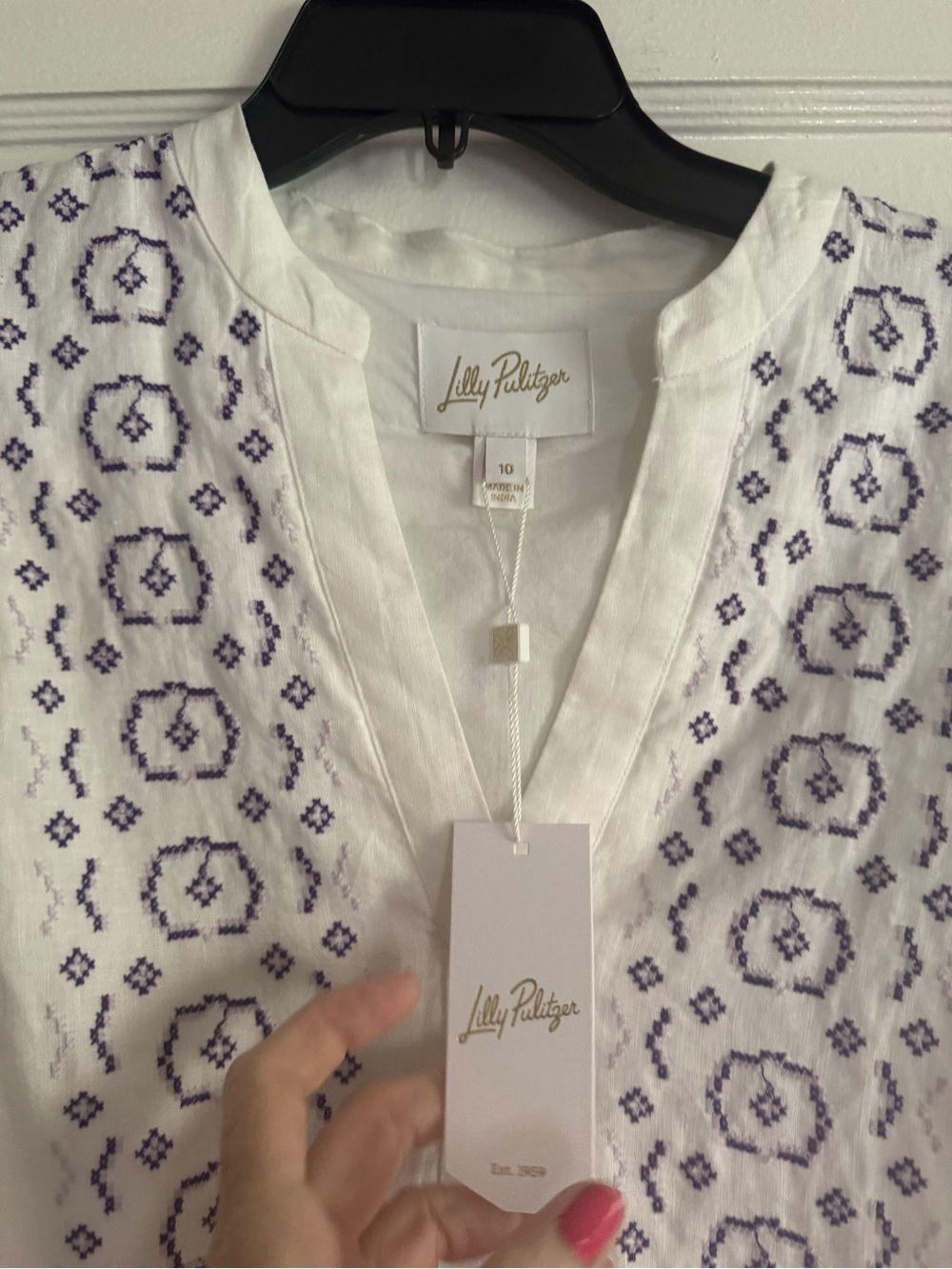 Lilly Pulitzer Women’s Mialeigh Embroidered Linen Shift Dress - Picture 9 of 14